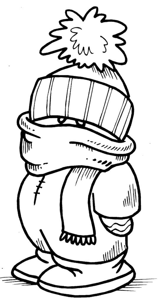 розмальовка Сніговик в шапці