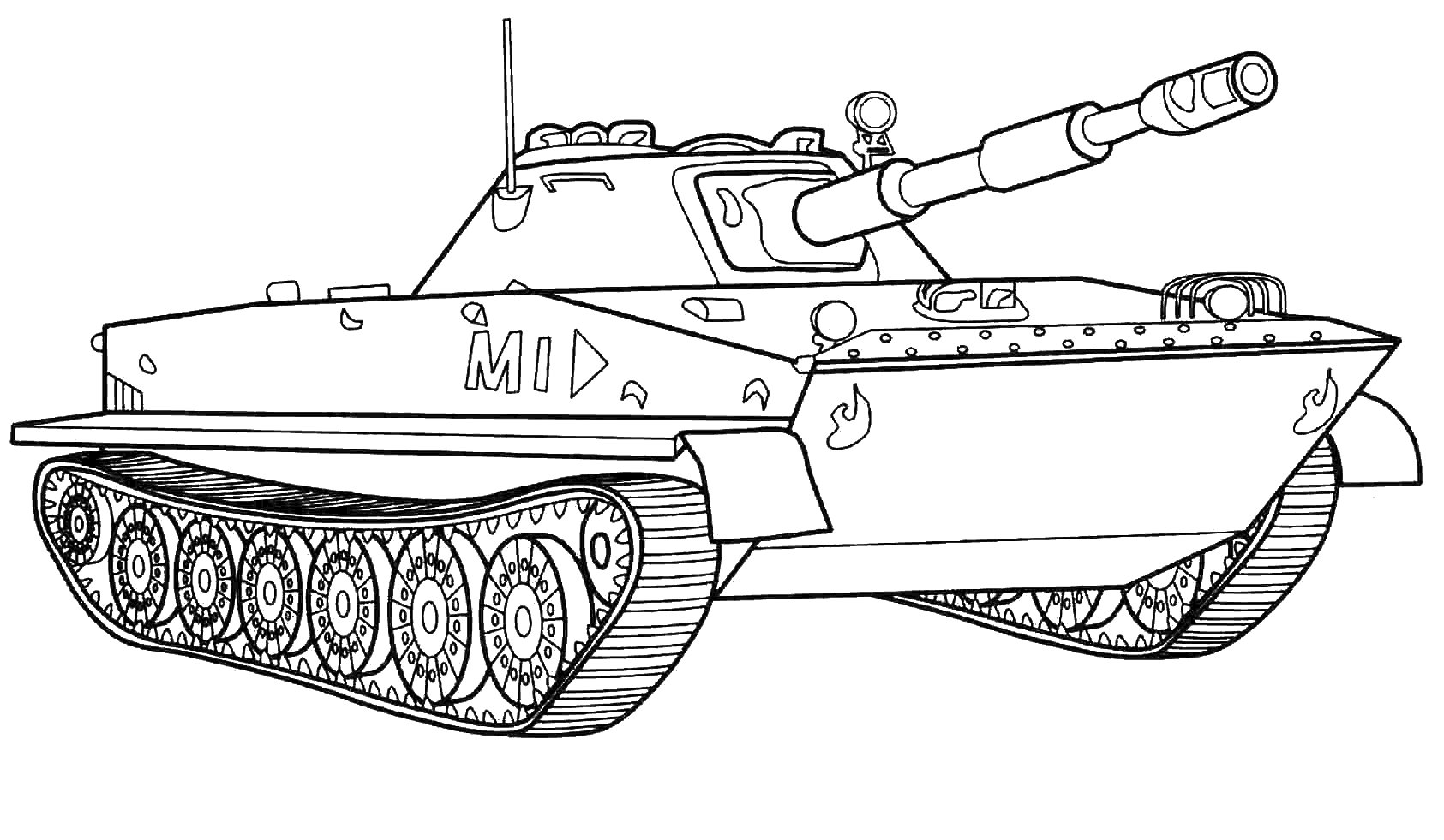 розмальовка Танк ПТ-76