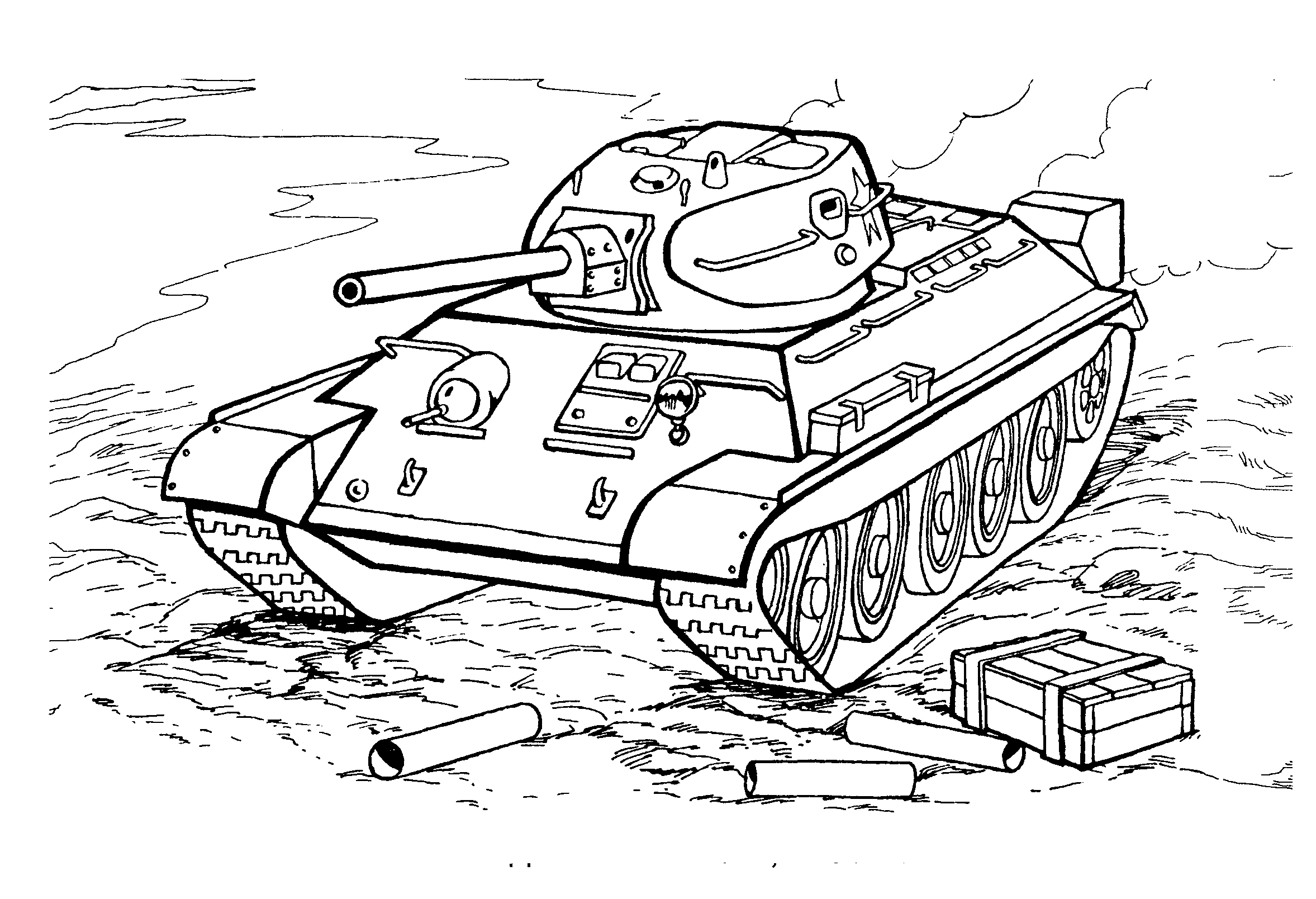 розмальовка Танк Т-34