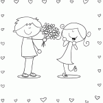 Хлопець дарує квіти дівчині